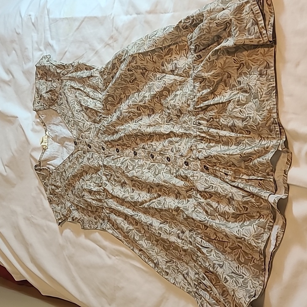 Reistor green and grey floral print  dress